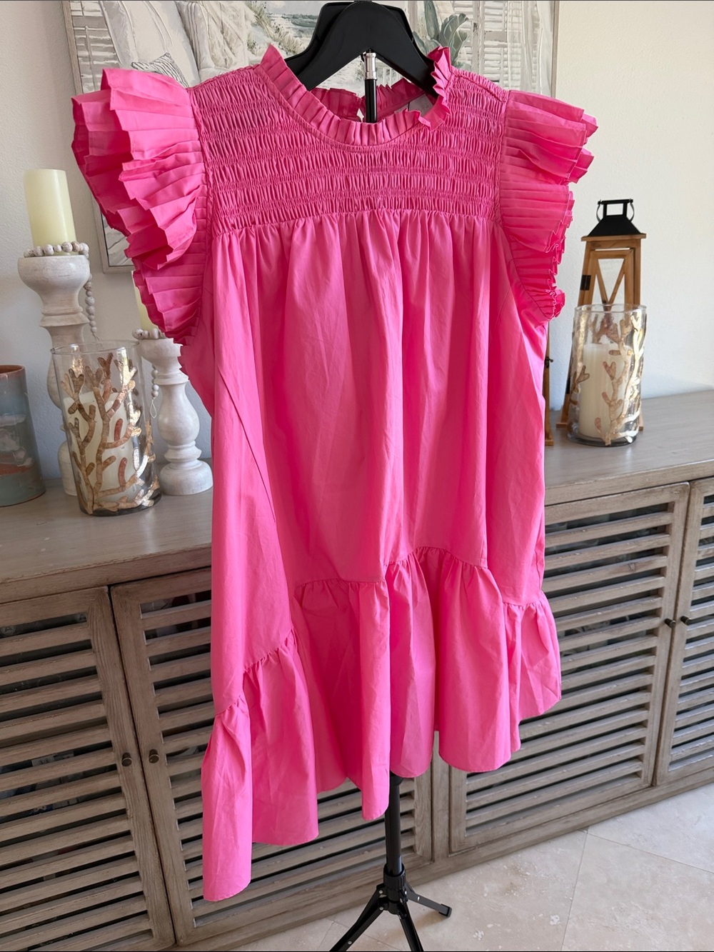 Rhona Smocked Bubblegum Mini Dress by Sugarlips
